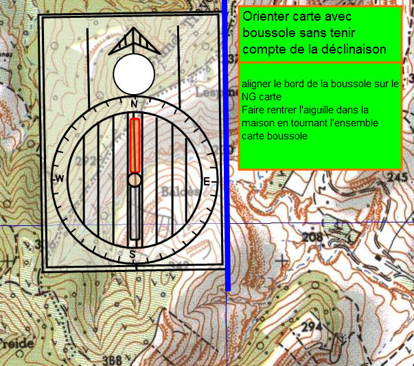 DEAMM_Carto_CO: Orienter sa carte avec la boussole Nord géogr et Magn